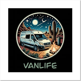 Night sky desert Vanlife Posters and Art